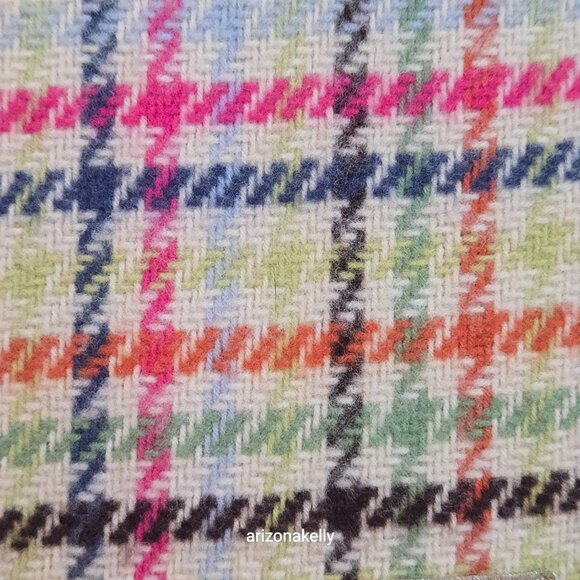 NWOT Coach Wool/Cashmere Scarf Colorful Houndstooth Woven - Picture 14 of 14